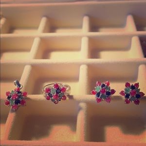 Genuine stone multicolor set